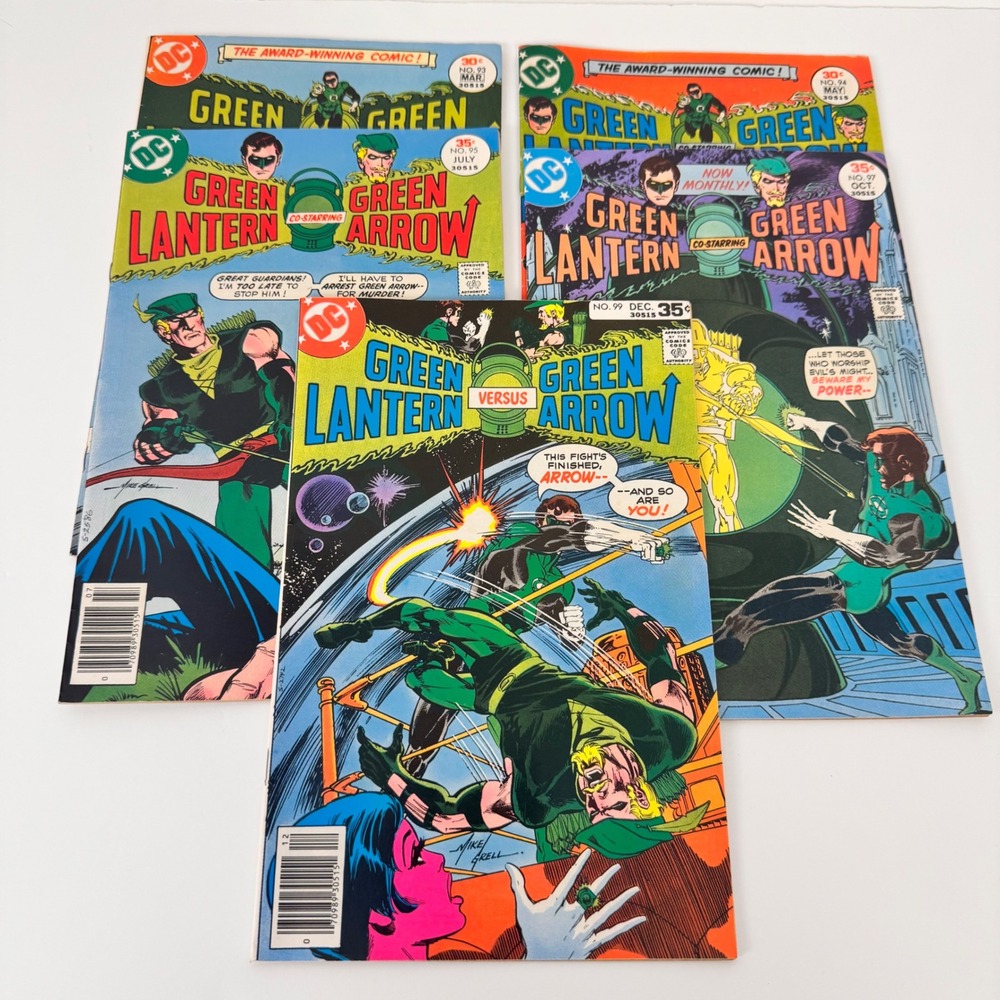 DC Comics Green Lantern Green Arrow Comic Bronze Age 5 Issues  w/Boards & Bags